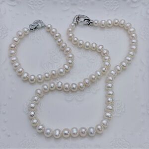 26X135 Handmade Freshwater Pearl Necklace Bracelet Set
